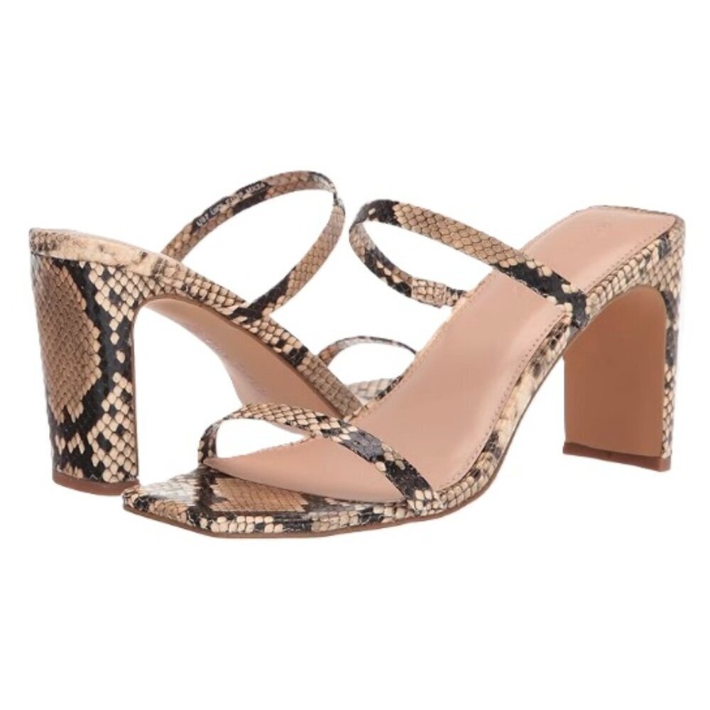 The Drop Women's Avery Square Toe Two Strap High Heeled Sandal